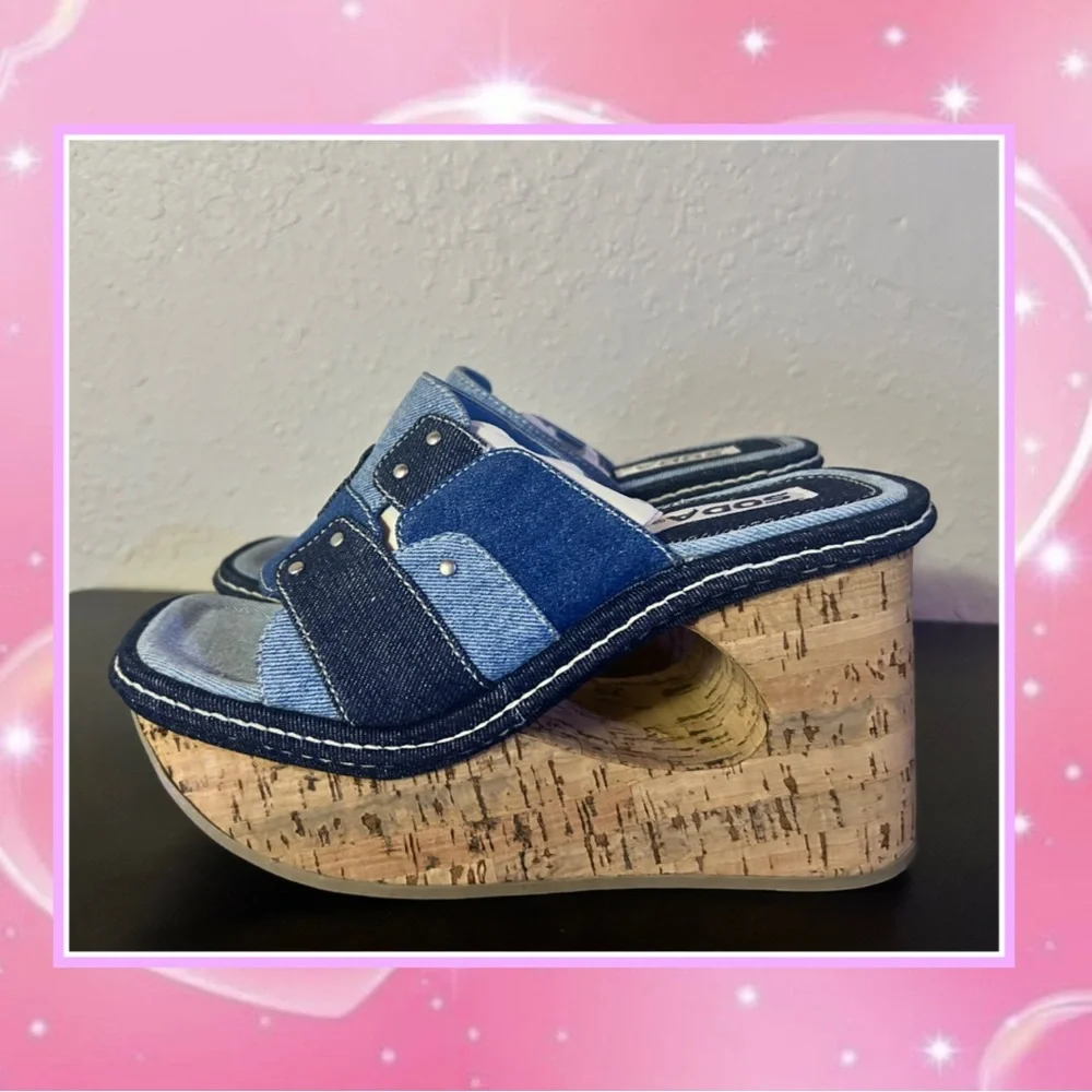 Vintage 90s y2k Chunky Platform Wedges - Picture 1 of 4